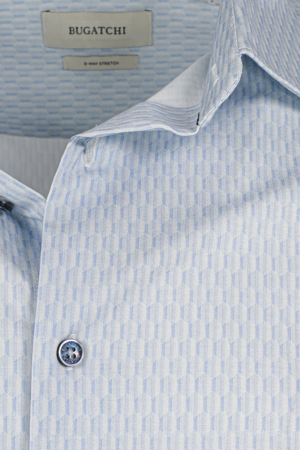 Bugatchi OoohCotton Honeycomb Shirt - Air Blue