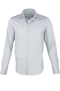 Bugatchi 8-Way Stretch Chevron Shirt - Platinum
