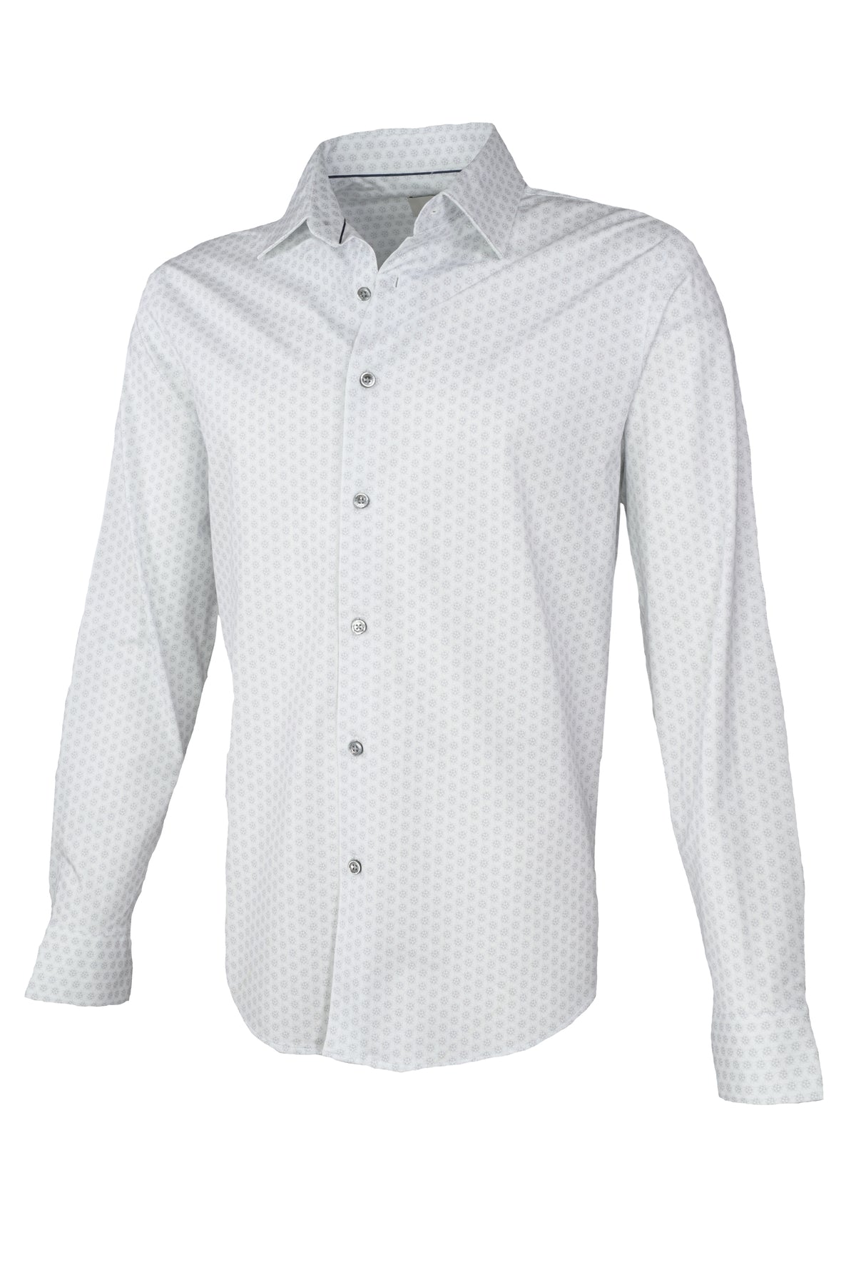 Bugatchi OoohCotton Patterned Shirt - Platinum