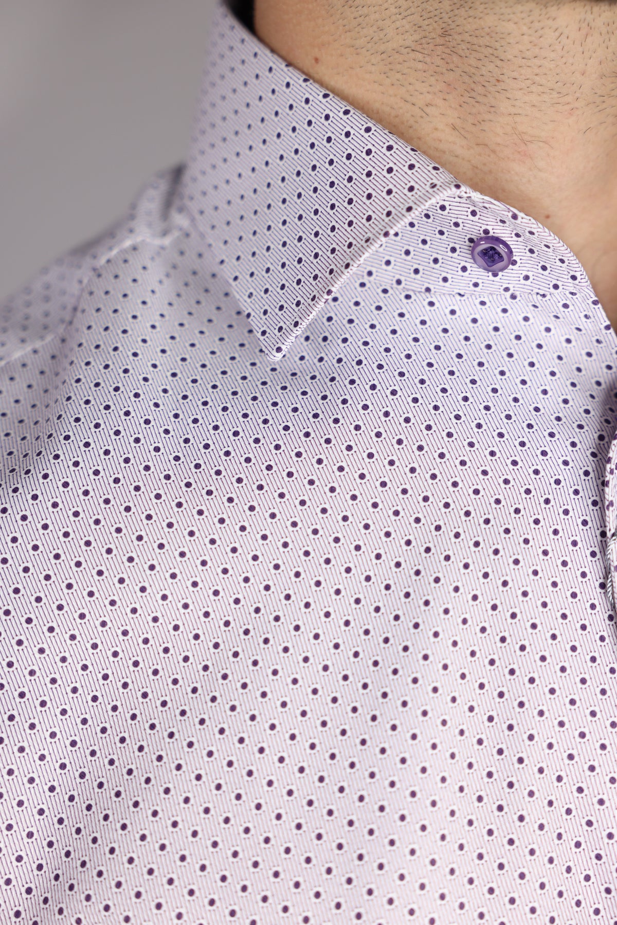 Marcello Lilac Dot Roll Collar
