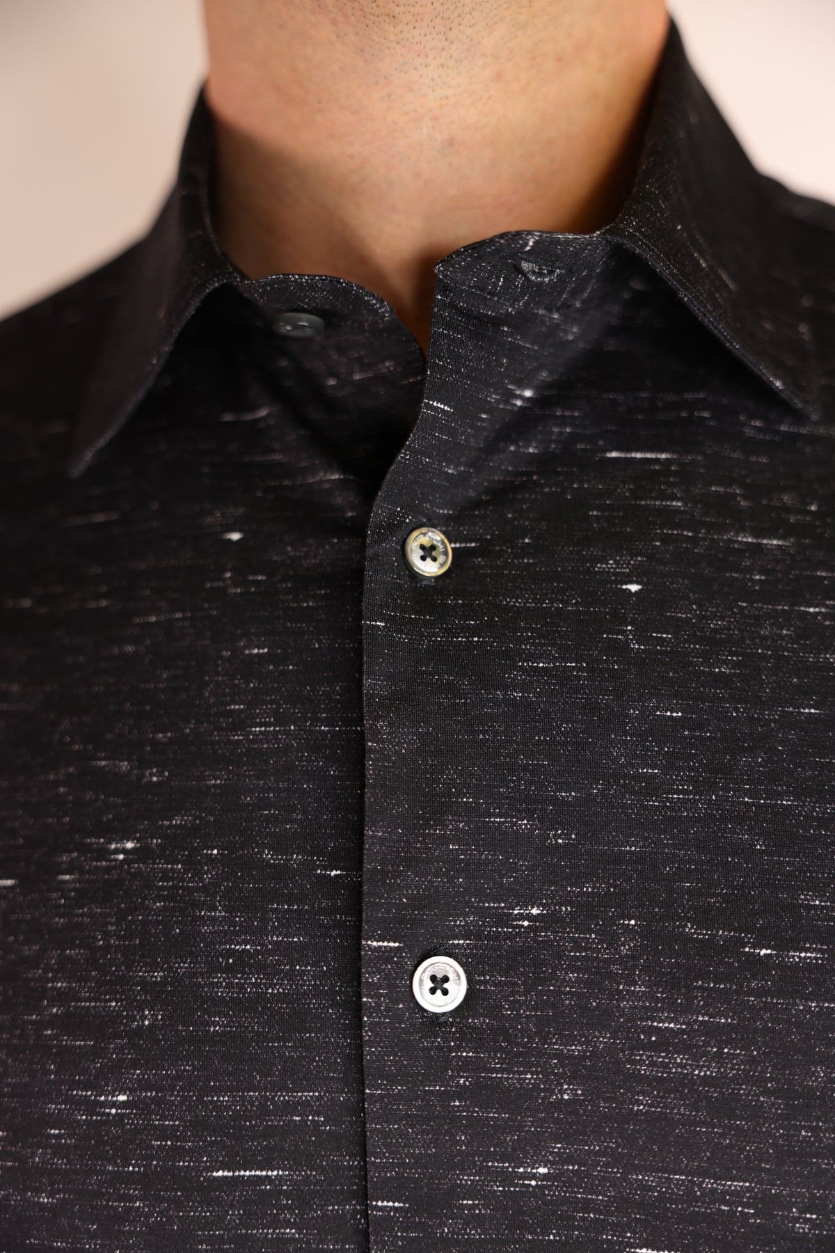 Bugatchi OoohCotton Stretch Striated Short Sleeve Shirt