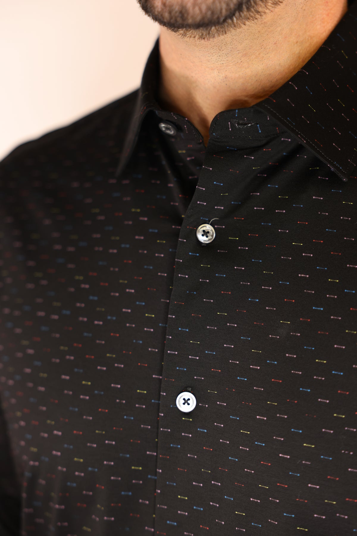 Bugatchi OoohCotton Stretch Striated Shirt