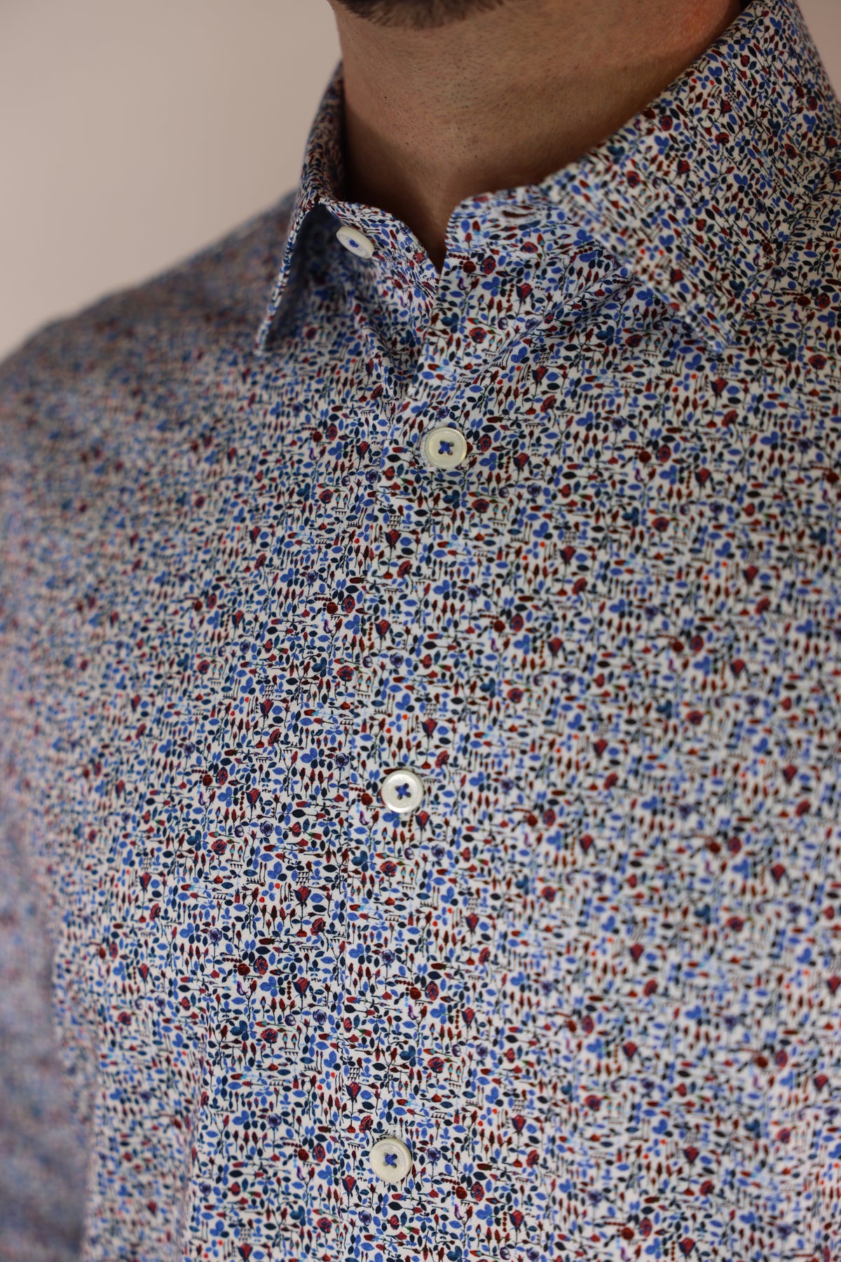 Bugatchi OoohCotton Stretch Floral Print Shirt
