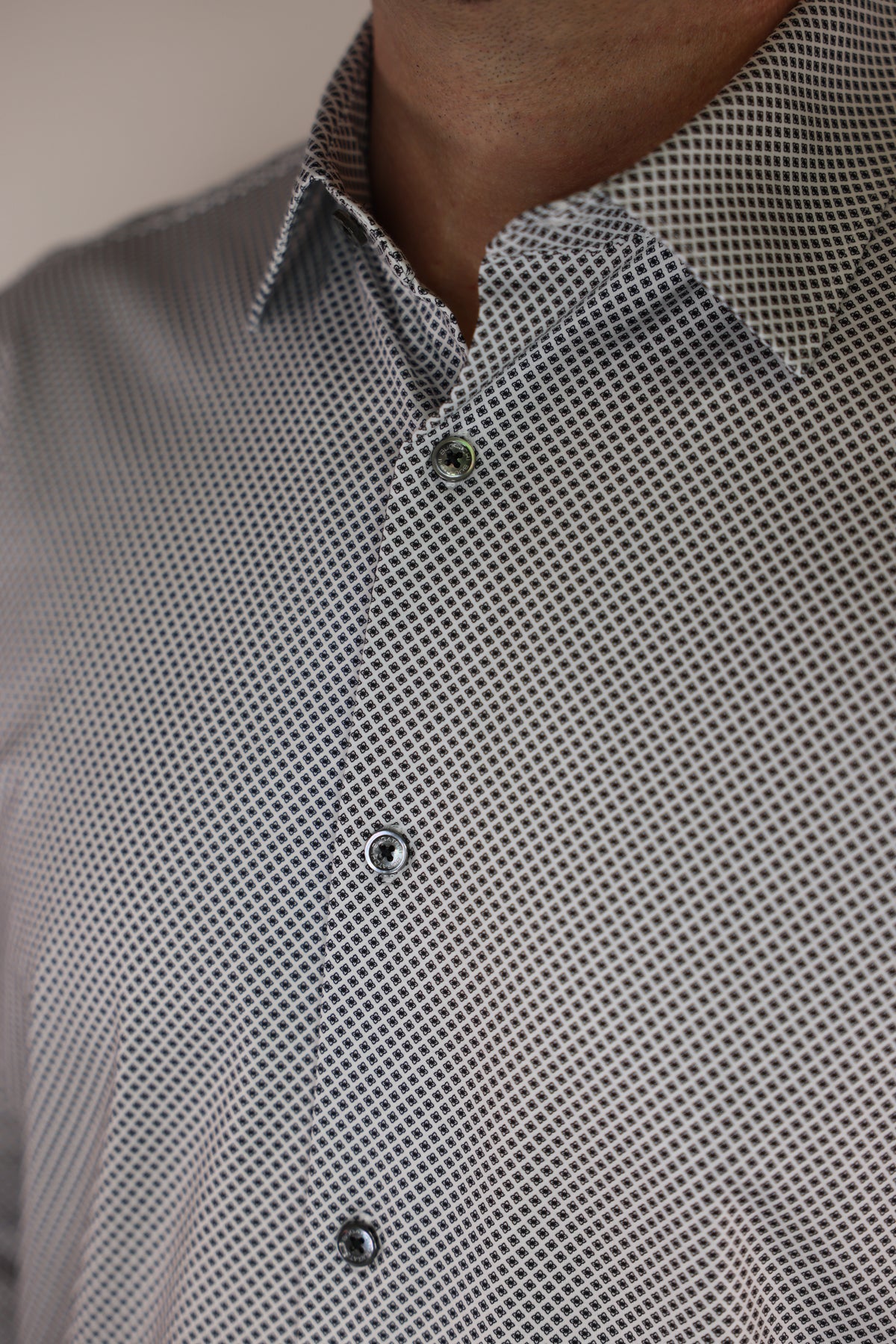 Bugatchi OoohCotton Stretch Geometric Print Shirt