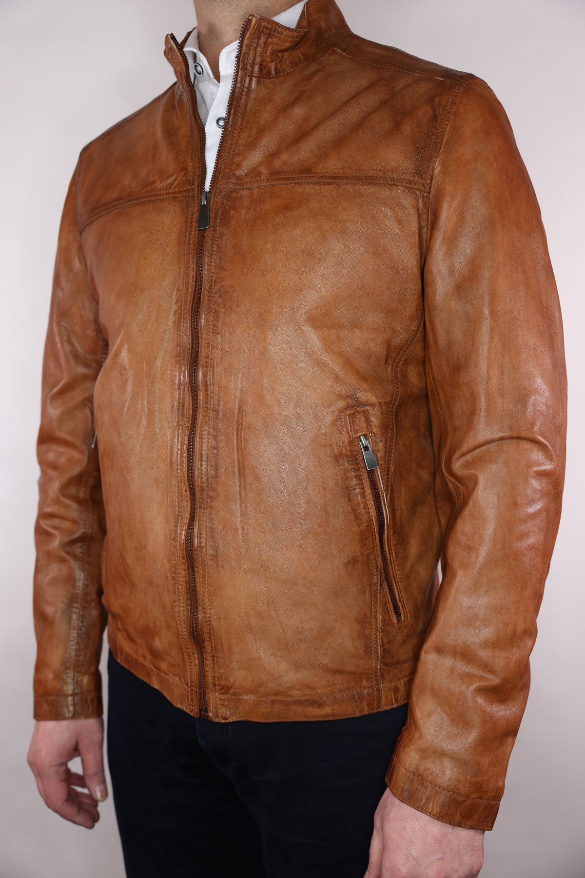 Regency Lucio Lightweight Leather Bomber Jacket