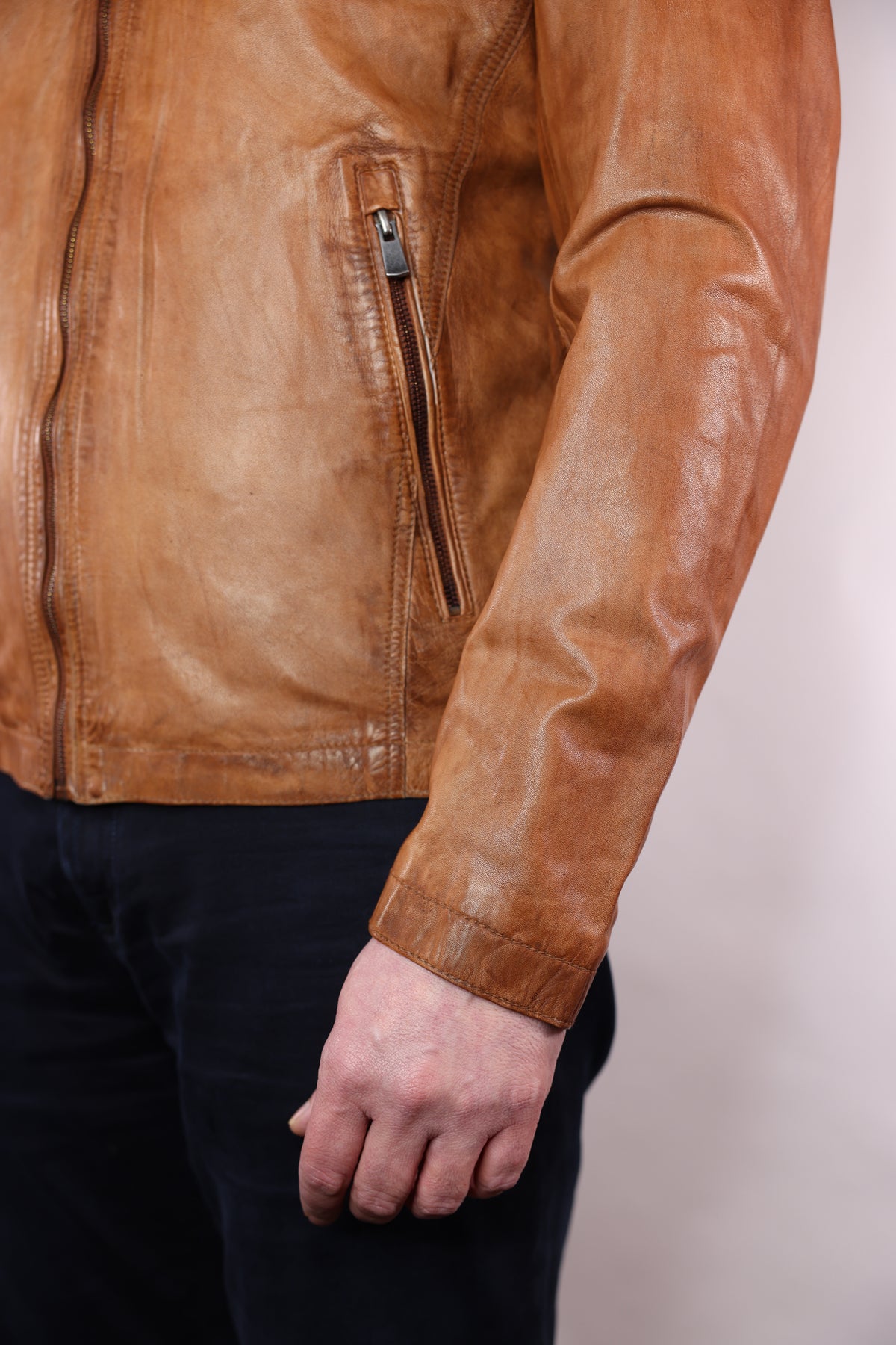 Regency Lucio Lightweight Leather Bomber Jacket