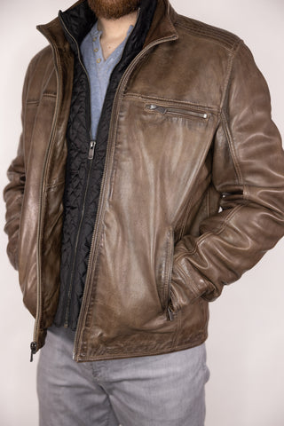 Regency Malik Double Collar Leather Jacket
